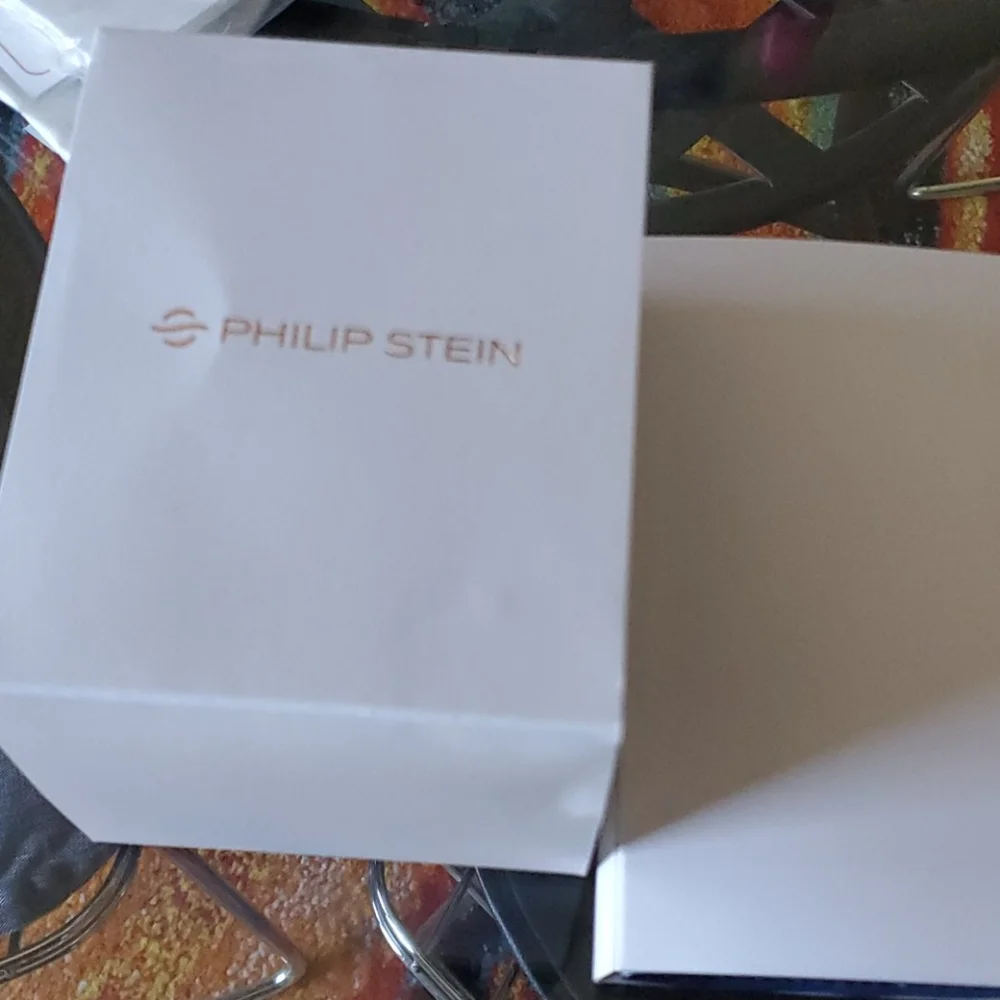 Philip stein HOST PICK  sig small double Red Pebble  Leather Watch Boxed Papers
